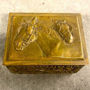 Antique Austrian Solid Bronze Box With Horses Wow Must See